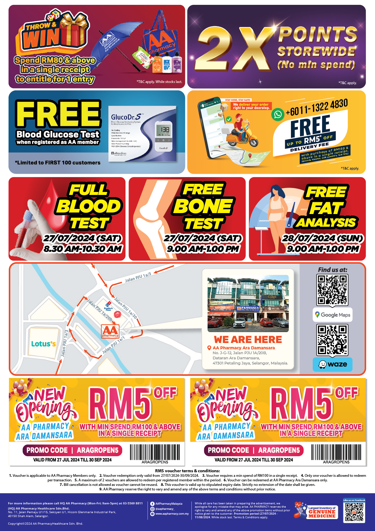 AA Pharmacy Jinjang, Kepong Grand Opening Flyer