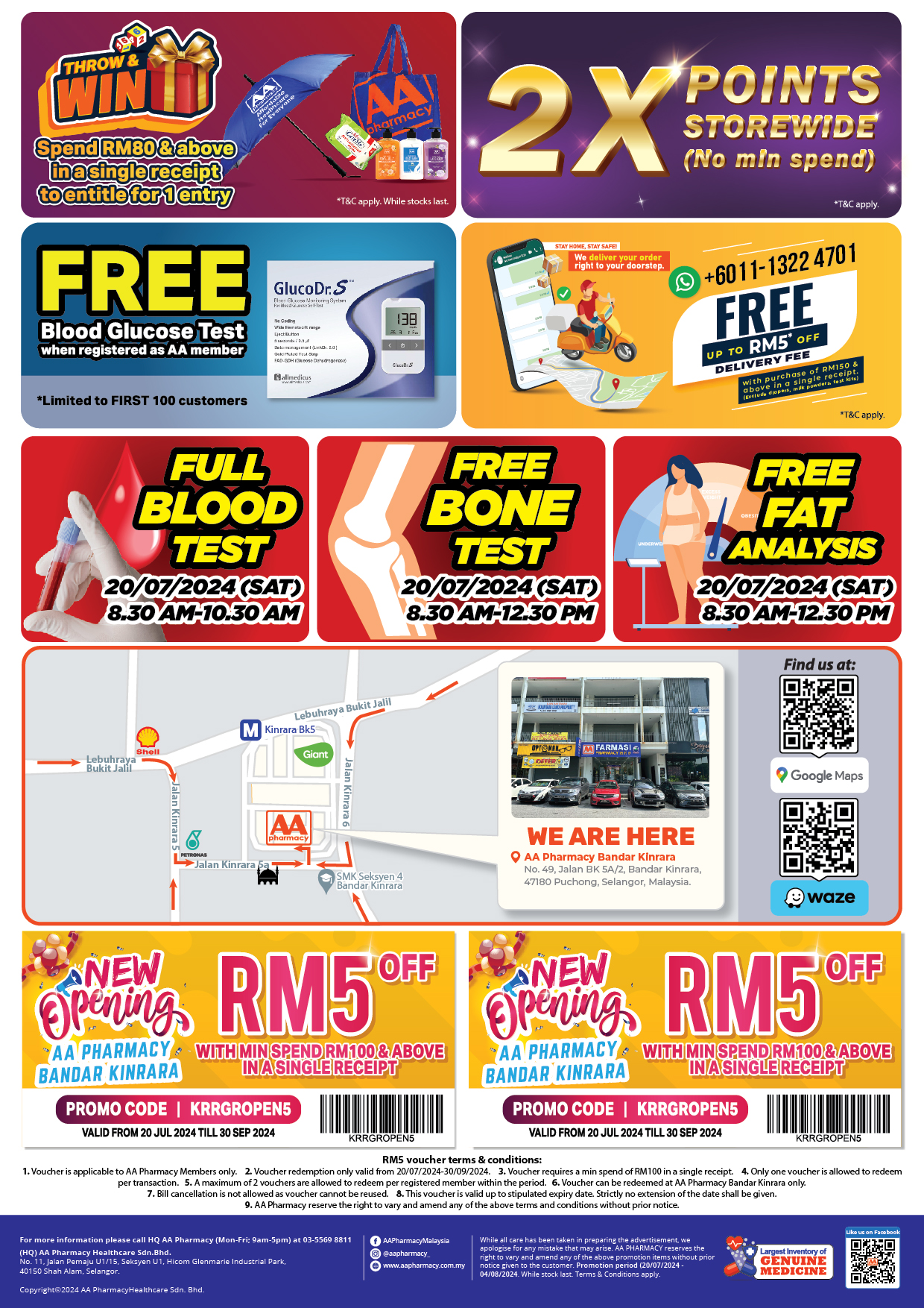 AA Pharmacy Jinjang, Kepong Grand Opening Flyer