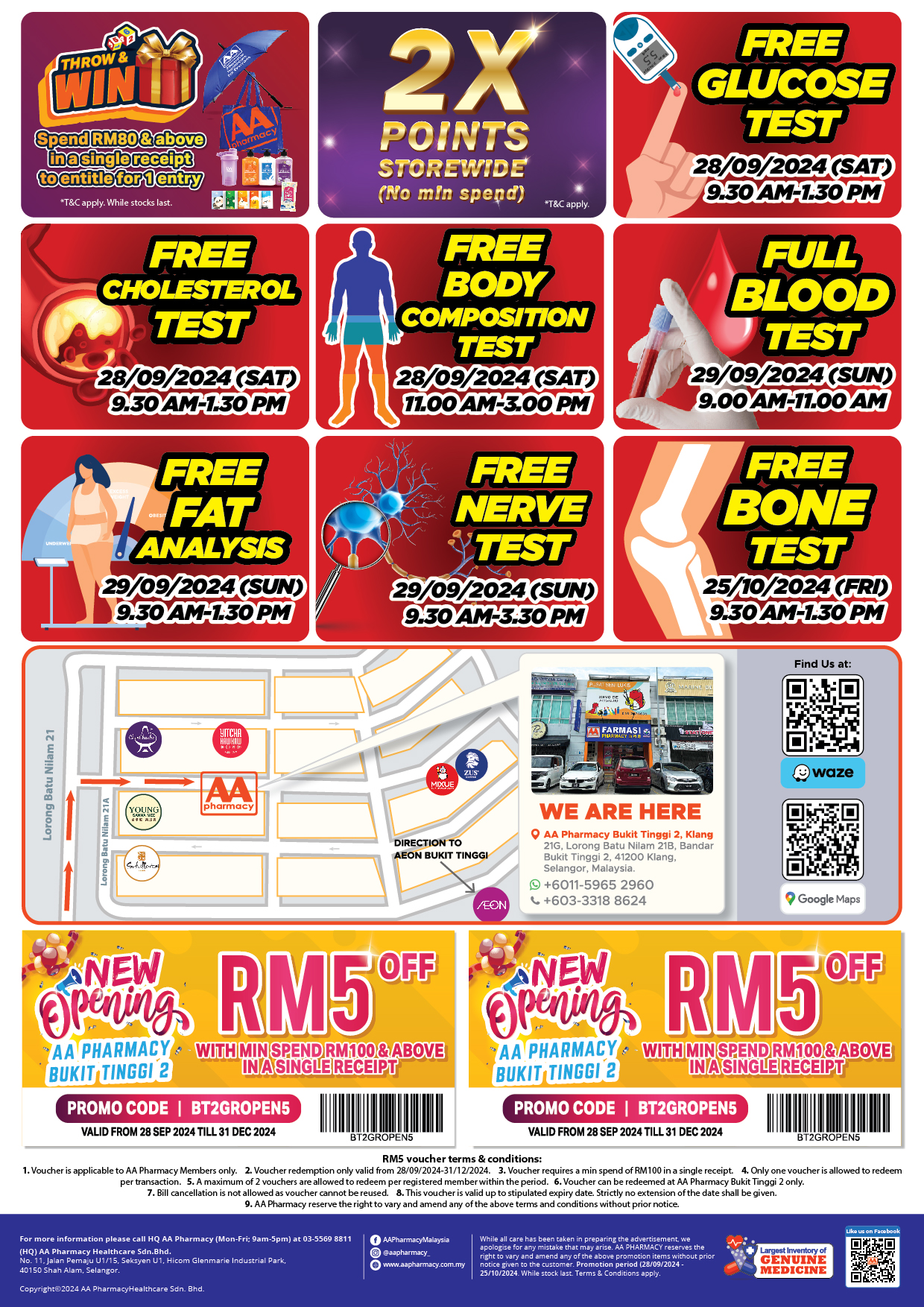 AA Pharmacy Jinjang, Kepong Grand Opening Flyer