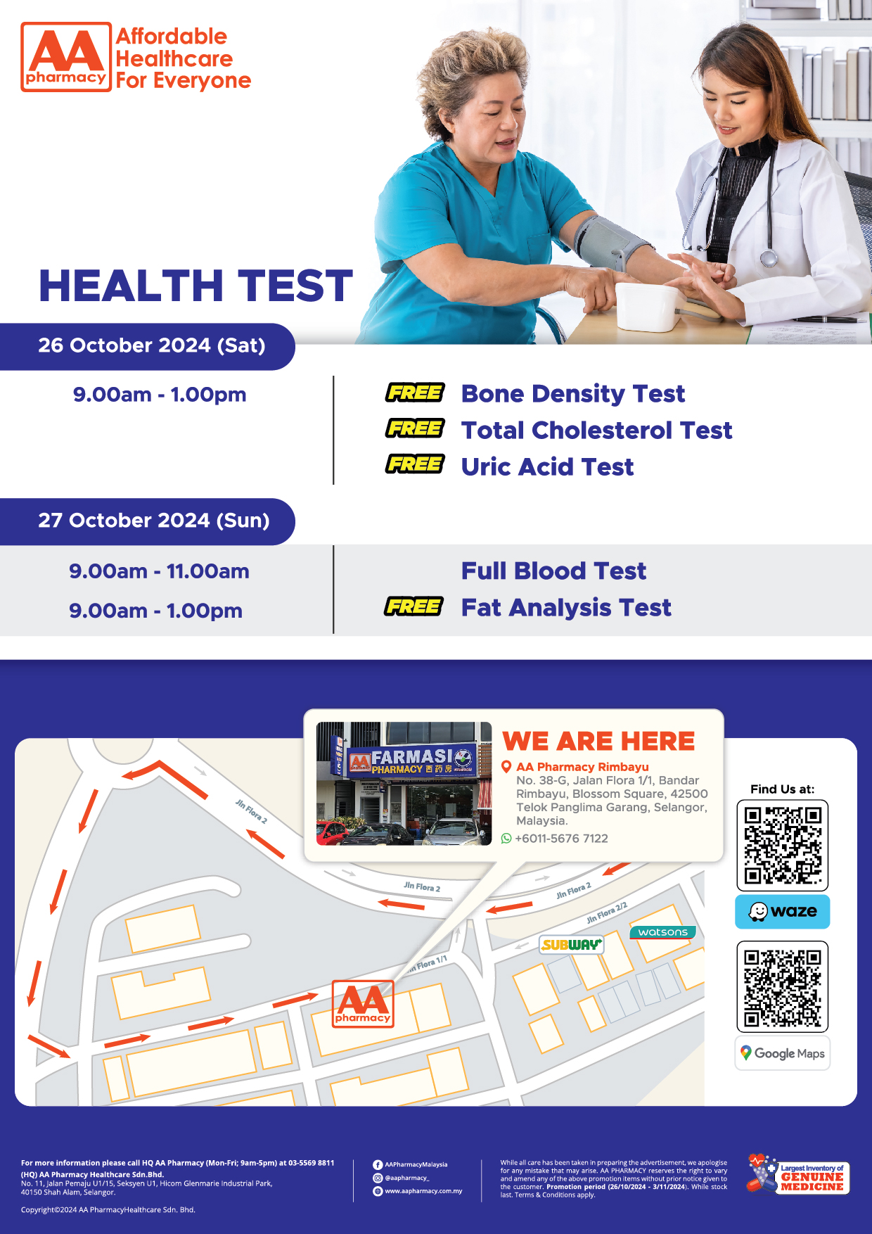 AA Pharmacy Jinjang, Kepong Grand Opening Flyer